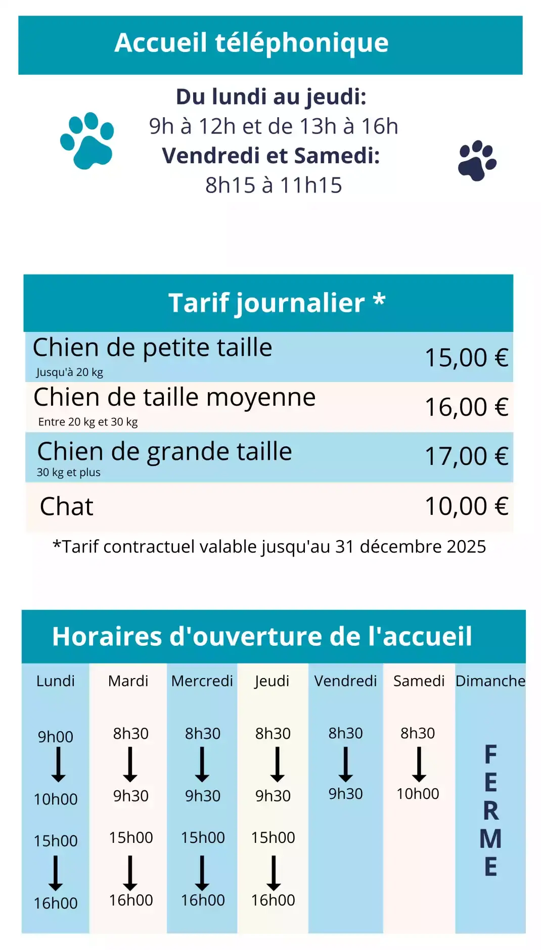 Tarif chiens chats1